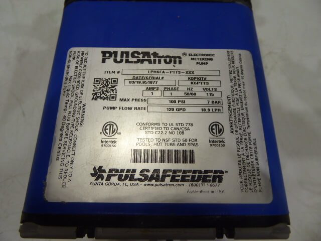 Pulsatron 5 GPH Metering Pump MP2197 | Ronatec